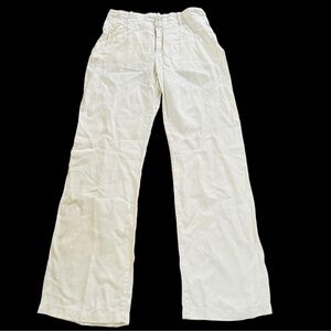 Escada 100% Linen Women's White Pants Size 34 Beige